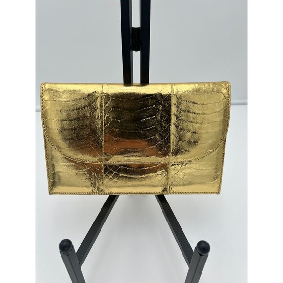 Brand New Stefani Gold Faux Leather Handbag - Picture 1 of 3